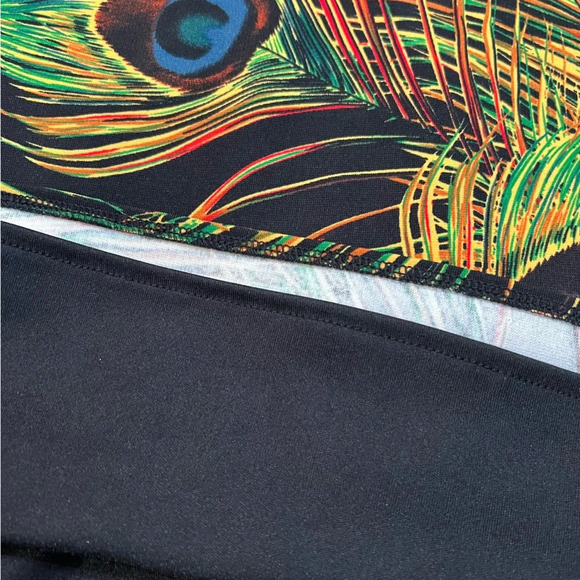 Muse Peacock Feather Design Mini Dress. Size 6. - Picture 9 of 11